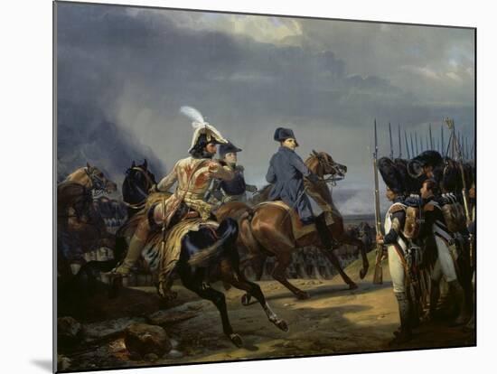 Napoleon Bonaparte on Horseback in the Battle of Iena, 14 October 1808, 1836-Emile Jean Horace Vernet-Mounted Giclee Print