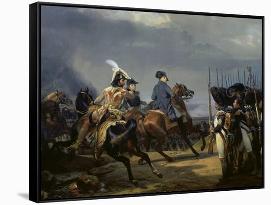 Napoleon Bonaparte on Horseback in the Battle of Iena, 14 October 1808, 1836-Emile Jean Horace Vernet-Framed Stretched Canvas