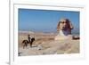 Napoleon Bonaparte on horseback standing in front of the Great Sphinx of Giza.-Vernon Lewis Gallery-Framed Art Print