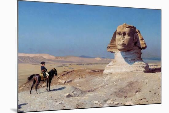 Napoleon Bonaparte on horseback standing in front of the Great Sphinx of Giza.-Vernon Lewis Gallery-Mounted Art Print