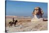 Napoleon Bonaparte on horseback standing in front of the Great Sphinx of Giza.-Vernon Lewis Gallery-Stretched Canvas