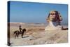 Napoleon Bonaparte on horseback standing in front of the Great Sphinx of Giza.-Vernon Lewis Gallery-Stretched Canvas