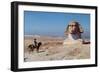 Napoleon Bonaparte on horseback standing in front of the Great Sphinx of Giza.-Vernon Lewis Gallery-Framed Art Print