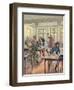 Napoleon Bonaparte Sitting in a Busy Restaurant-null-Framed Giclee Print