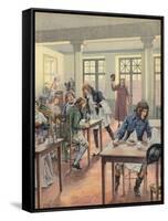 Napoleon Bonaparte Sitting in a Busy Restaurant-null-Framed Stretched Canvas