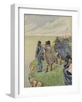 Napoleon Bonaparte Surveying His Fleet as They Depart from Boulogne-null-Framed Giclee Print