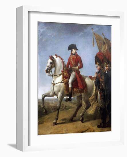 Napoleon Bonaparte with Soldiers after Battle of Marengo, 1800-Antoine-Jean Gros-Framed Giclee Print