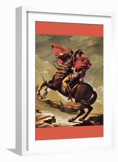 Napoleon Crosses The Great St. Bernard Pass-Jacques-Louis David-Framed Art Print