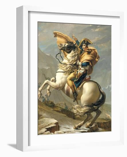 Napoleon Crossing the Alps at the St. Bernard Pass, 20th May 1800, circa 1800-01-Jacques-Louis David-Framed Giclee Print