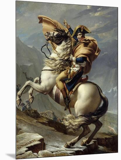 Napoleon Crossing the Alps at the St. Bernard Pass, May 20, 1800-Jacques Louis David-Mounted Art Print