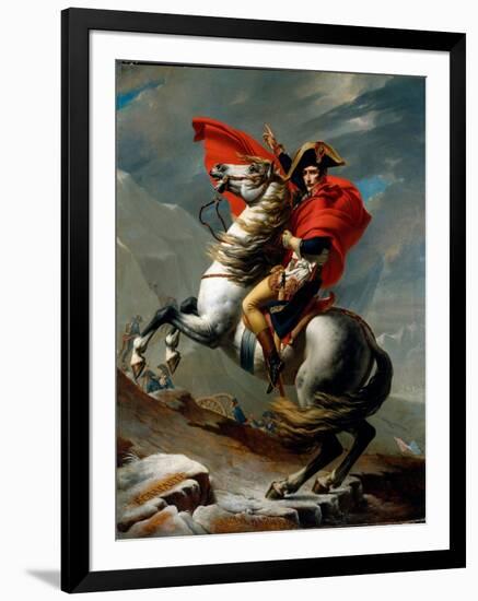 Napoleon Crossing the Alps, May 1800, 1802-03 (Oil on Canvas)-Jacques Louis David-Framed Giclee Print