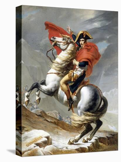 Napoleon Crossing the Saint-Bernard Pass-Jacques-Louis David-Stretched Canvas