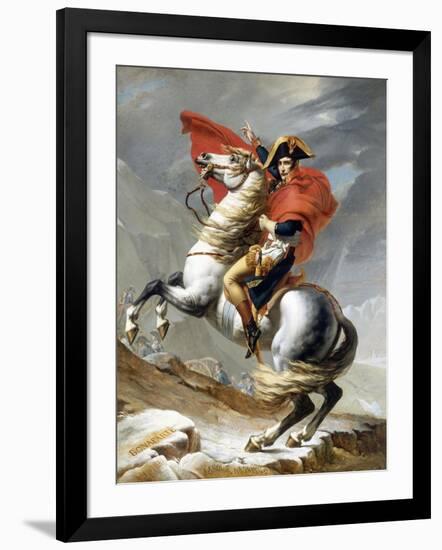 Napoleon Crossing the Saint-Bernard Pass-Jacques-Louis David-Framed Giclee Print