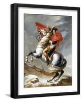 Napoleon Crossing the Saint-Bernard Pass-Jacques-Louis David-Framed Giclee Print