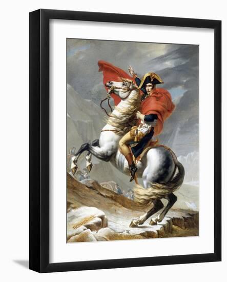 Napoleon Crossing the Saint-Bernard Pass-Jacques-Louis David-Framed Giclee Print