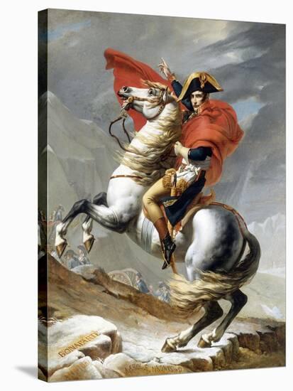 Napoleon Crossing the Saint-Bernard Pass-Jacques-Louis David-Stretched Canvas