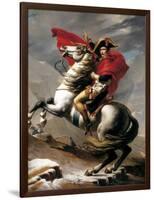 Napoleon Crossing the Saint Bernard-Jacques-Louis David-Framed Art Print