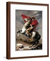 Napoleon Crossing the Saint Bernard-Jacques-Louis David-Framed Art Print