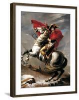 Napoleon Crossing the Saint Bernard-Jacques-Louis David-Framed Art Print