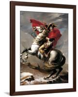 Napoleon Crossing the Saint Bernard-Jacques-Louis David-Framed Art Print