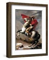 Napoleon Crossing the Saint Bernard-Jacques-Louis David-Framed Art Print