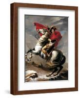 Napoleon Crossing the Saint Bernard-Jacques-Louis David-Framed Art Print