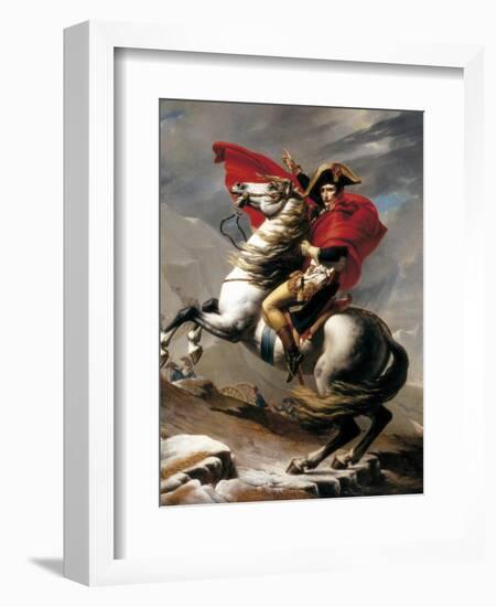 Napoleon Crossing the Saint Bernard-Jacques-Louis David-Framed Art Print