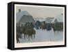 Napoleon Deserts the Grand Army at Smorgoni and Returns to Paris-J. Rosen-Framed Stretched Canvas