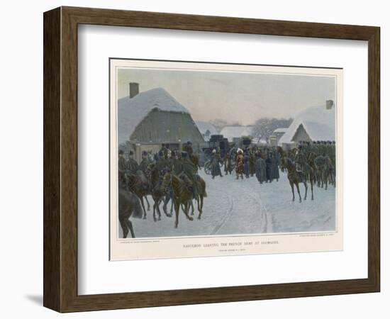 Napoleon Deserts the Grand Army at Smorgoni and Returns to Paris-J. Rosen-Framed Art Print