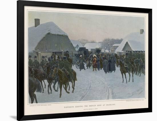 Napoleon Deserts the Grand Army at Smorgoni and Returns to Paris-J. Rosen-Framed Art Print