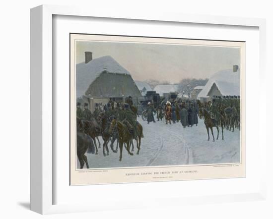 Napoleon Deserts the Grand Army at Smorgoni and Returns to Paris-J. Rosen-Framed Art Print