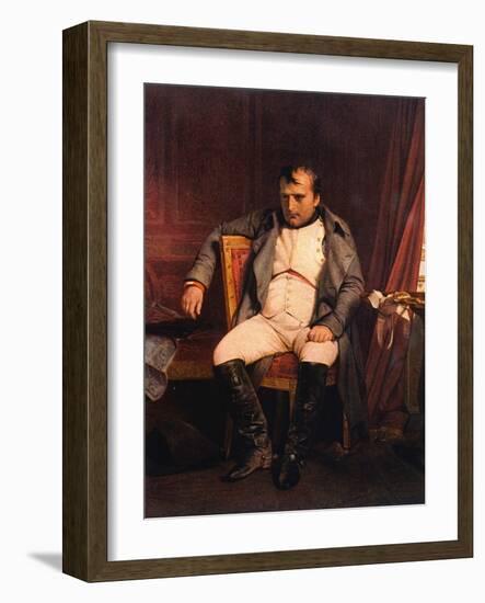 Napoleon Emperor Defeated at Fontainebleau 1814-Paul Hippolyte Delaroche-Framed Photographic Print