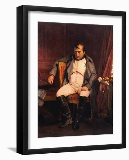 Napoleon Emperor Defeated at Fontainebleau 1814-Paul Hippolyte Delaroche-Framed Photographic Print