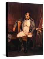 Napoleon Emperor Defeated at Fontainebleau 1814-Paul Hippolyte Delaroche-Stretched Canvas