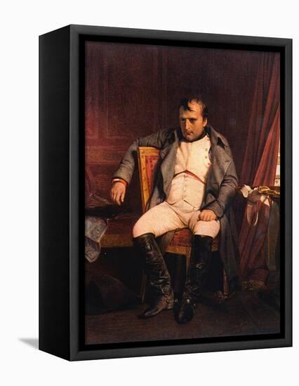 Napoleon Emperor Defeated at Fontainebleau 1814-Paul Hippolyte Delaroche-Framed Stretched Canvas