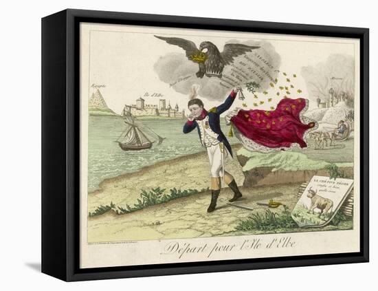 Napoleon Exiled to Elba, a French View-null-Framed Stretched Canvas