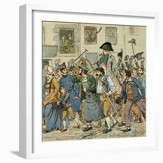 Napoleon Greeted, 1815-Louis-Charles Bombled-Framed Art Print