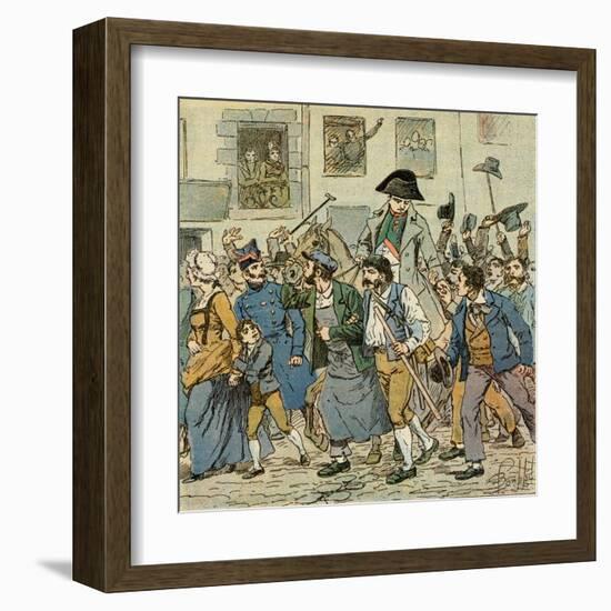 Napoleon Greeted, 1815-Louis-Charles Bombled-Framed Art Print