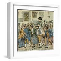 Napoleon Greeted, 1815-Louis-Charles Bombled-Framed Art Print