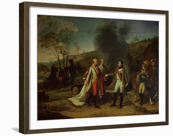 Napoleon I (1769-1821) and Francis I (1768-1835) after the Battle of Austerlitz, 4th December 1805-Antoine-Jean Gros-Framed Giclee Print