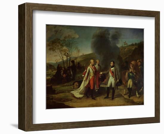 Napoleon I (1769-1821) and Francis I (1768-1835) after the Battle of Austerlitz, 4th December 1805-Antoine-Jean Gros-Framed Giclee Print
