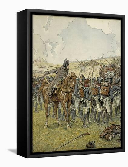 Napoleon I at the Battle of Lutzen, 1813-Jacques de Breville-Framed Stretched Canvas