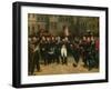 Napoleon I Bidding Farewell to the Imperial Guard in the Cheval-Blanc Courtyard, April 1814, 1825-Antoine Alphonse Montfort-Framed Giclee Print