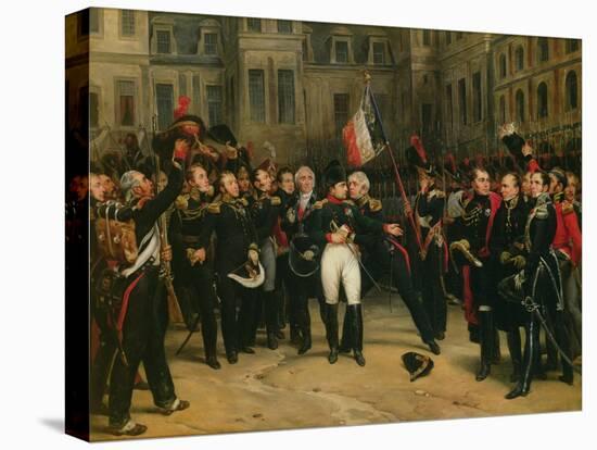 Napoleon I Bidding Farewell to the Imperial Guard in the Cheval-Blanc Courtyard, April 1814, 1825-Antoine Alphonse Montfort-Stretched Canvas