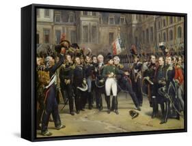 Napoleon I Bidding Farewell toImperial Guard atChateau De Fontainebleau, 20th April 1814-Horace Vernet-Framed Stretched Canvas