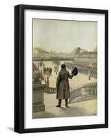 Napoleon I Bids Farewell at Fontainebleau-Jacques de Breville-Framed Art Print