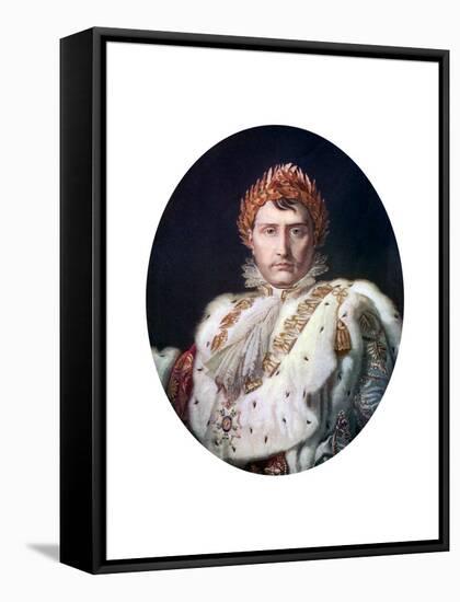 Napoleon I in His Coronation Robe, C1804-Francois Pascal Simon Gerard-Framed Stretched Canvas