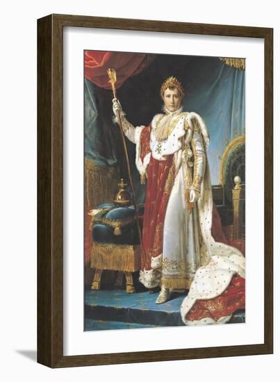 Napoleon I in His Coronation Robe, circa 1804-Francois Gerard-Framed Giclee Print