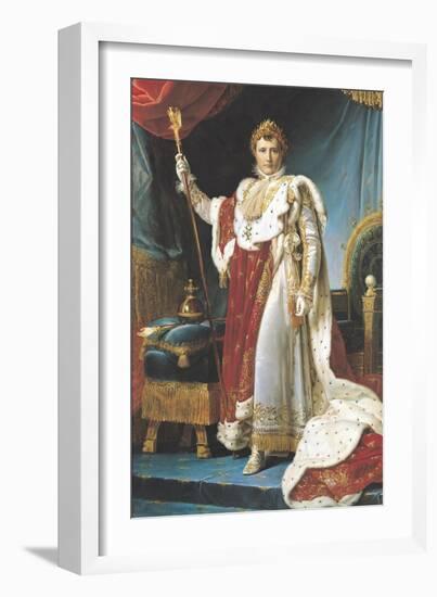 Napoleon I in His Coronation Robe, circa 1804-Francois Gerard-Framed Giclee Print