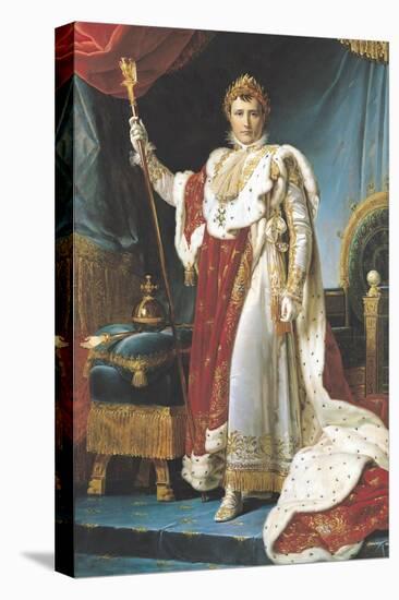 Napoleon I in His Coronation Robe, circa 1804-Francois Gerard-Stretched Canvas